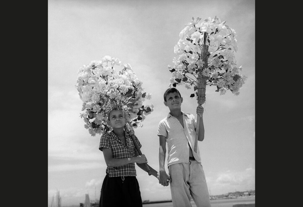 Vendedores de flores. Década de 1940